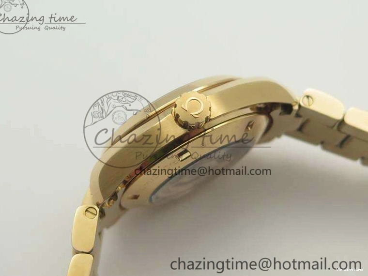 0418 Bright Aqua Terra Ladies 35mm RG V6F Best Edition Brown Dial On RG Bracelet A 8101